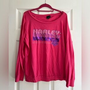 Hot pink Harley Davidson top